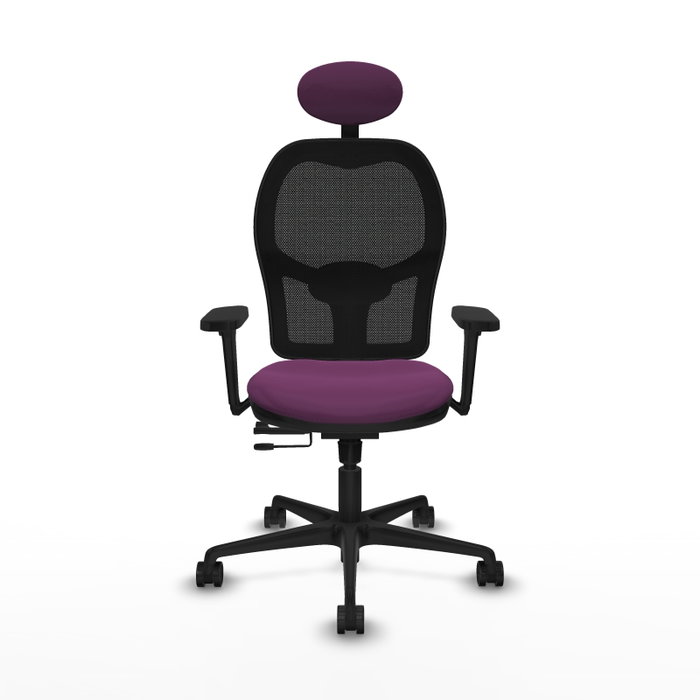 PIQUERAS Y CRESPO Silla de oficina Jorquera con mecanismo Sincro/Traslack, Morado y Negro