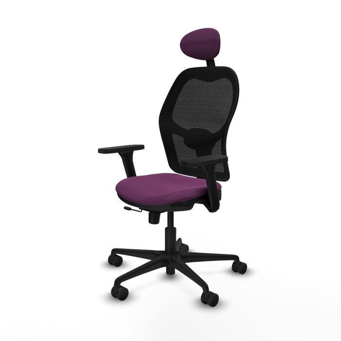 PIQUERAS Y CRESPO Silla de oficina Jorquera con mecanismo Sincro/Traslack, Morado y Negro