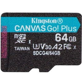 Kingston Canvas Go Plus MicroSDXC 64GB Tarjeta de Memoria, Clase 10, Velocidad Lectura 200 MB/s Escritura 160 MB/s para Smartphones, Cámaras, Drones