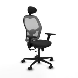 PIQUERAS Y CRESPO Silla de oficina Jorquera con mecanismo Sincro/Traslack, Negro y Gris