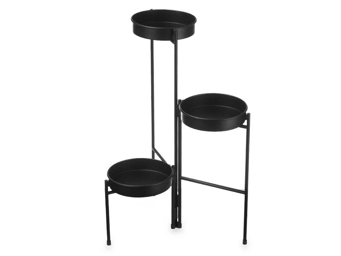 GIFTDECOR Estante Planta Tres Alturas Negro