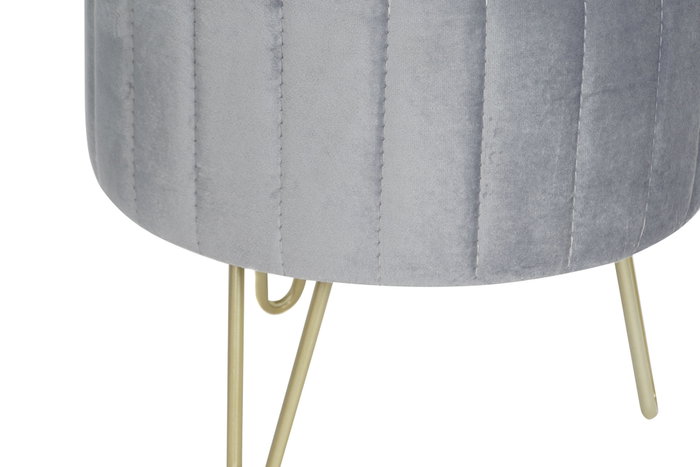 DKD Home Decor Set de 3 Reposapiés Multicolor con Acabado Terciopelo