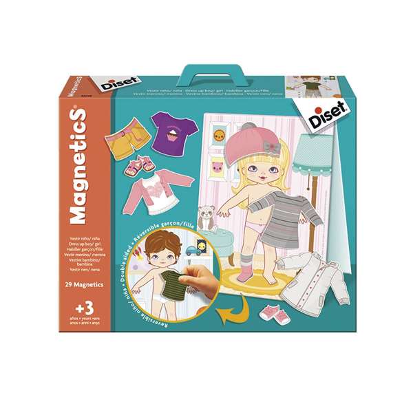 Diset Juego Magnético de Vestir Pizarra Reversible para Niño o Niña