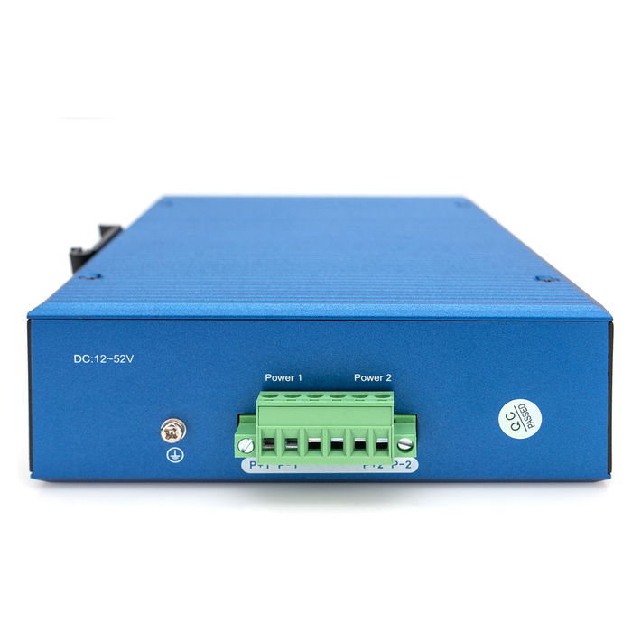 Digitus Conmutador Ethernet Industrial 16 Puertos Gigabit no Gestionado 2 SFP Uplink, Montaje en Rail DIN, IP40, Aluminio - Negro/Azul