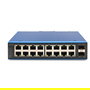 Digitus Conmutador Ethernet Industrial 16 Puertos Gigabit no Gestionado 2 SFP Uplink, Montaje en Rail DIN, IP40, Aluminio - Negro/Azul