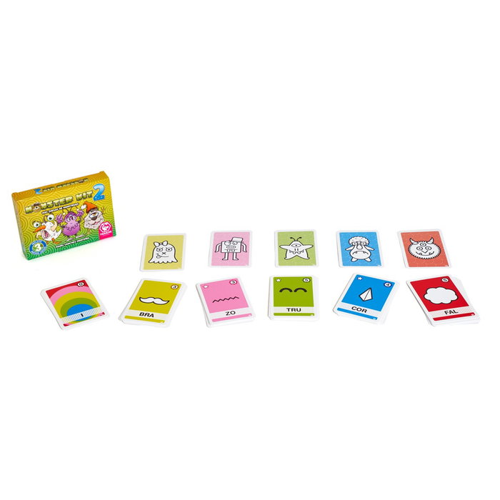 Tranjis Games Monster Kit 2 - Expansión Juego de Mesa, 45 Cartas de Sílabas, 5 Cartas de Vocales, 3 Modos de Juego, 3+ Años