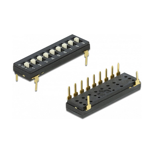 DeLOCK 66309 Interruptor DIP Tri-State de 9 posiciones 2,54 mm THT vertical negro DeLOCK 66309 Interruptor DIP Tri-State de 9 posiciones 2,54 mm THT vertical negro
