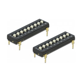 DeLOCK 66309 Interruptor DIP Tri-State de 9 posiciones 2,54 mm THT vertical negro