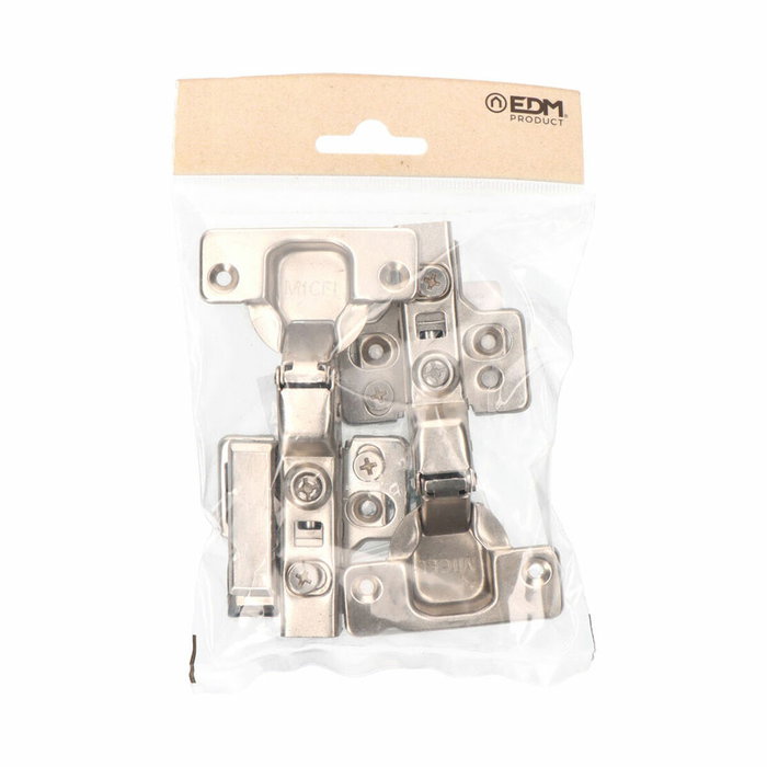 Edm Bisagra de cazoleta acodada BC05 con soft-close, 35 mm, 2 uds