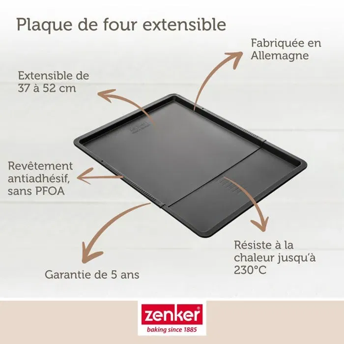 Zenker AABBG68774 Juego 2 Bandejas Extensibles para Horno Negro Metalizado 37 a 52 x 33 cm Zenker AABBG68774 Juego 2 Bandejas Extensibles para Horno Negro Metalizado 37 a 52 x 33 cm