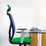 PIQUERAS Y CRESPO Silla de oficina Motilla con mecanismo Sincro, Azul y Naranja oscuro