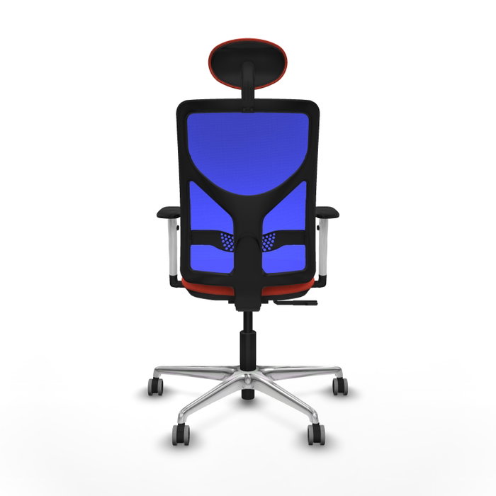 PIQUERAS Y CRESPO Silla de oficina Motilla con mecanismo Sincro, Azul y Naranja oscuro