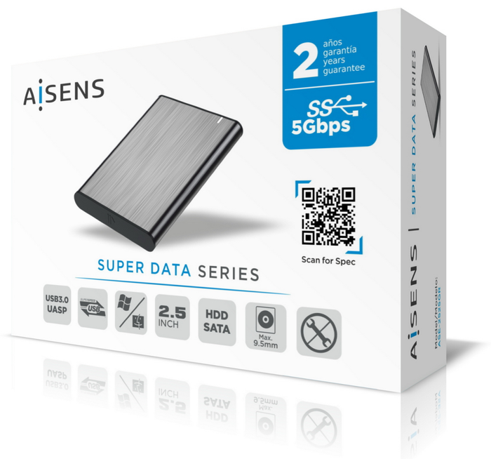 Aisens Caja Externa 2.5 ASE-2525GR Gris SATA a USB 3.0/3.1 Gen1 9.5mm Aisens Caja Externa 2.5 ASE-2525GR Gris SATA a USB 3.0/3.1 Gen1 9.5mm