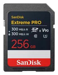 SanDisk SDSDXDM-256G-GN4IN Tarjeta de Memoria SanDisk Extreme PRO 256 GB SDXC UHS-II, Clase 10, U3, V90, Velocidad de Lectura/Escritura hasta 300 MB/s