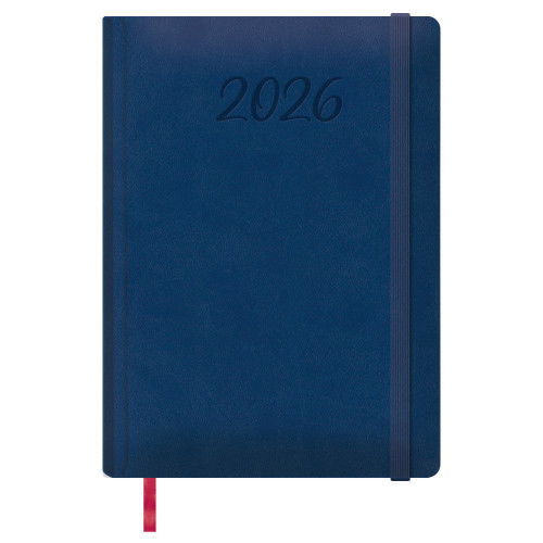 Agenda Anual (2026) Dohe Manaos Cosida Tapa Acolchada Polipiel Con Goma 170X240 S/V Azul