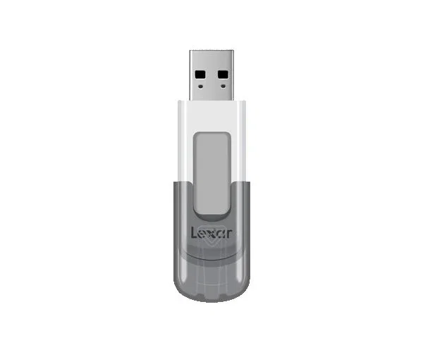 Lexar JumpDrive V100 Pendrive USB 3.2 Gen 1, 64 GB, Tipo A con Tapa, Color Gris y Blanco, Para PC y Mac