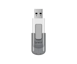 Lexar JumpDrive V100 Pendrive USB 3.2 Gen 1, 64 GB, Tipo A con Tapa, Color Gris y Blanco, Para PC y Mac