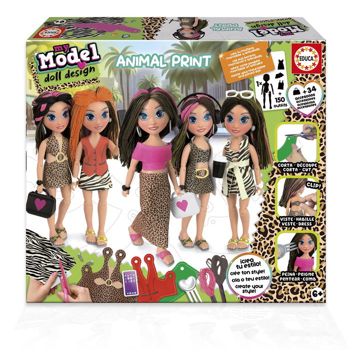 Educa My Model Doll Design Wild Print 20098 Crea Looks Increíbles para tu Muñeca