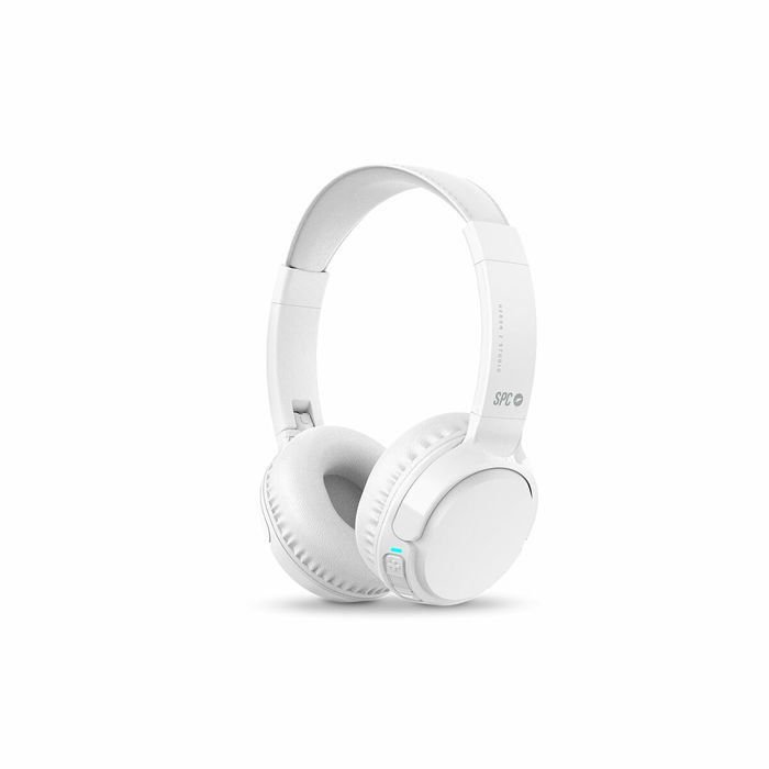 SPC Auriculares Heron 2 Studio Inalámbricos con 50h Autonomía, Bluetooth 5.4, Diadema Ajustable y Plegable, Materiales Reciclados, Color Supernova White