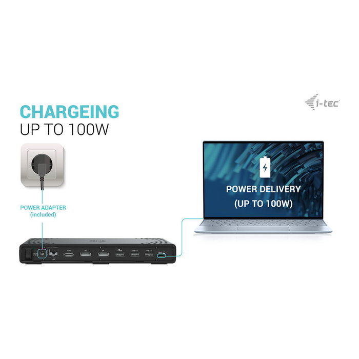 i-tec Docking Station USB-C/ USB4/Thunderbolt 3 Triple Display Docking Station Gen 2 con Power Delivery 100W, 3 Pantallas, Ethernet, HDMI, 2x DisplayPort, 7 Puertos USB, Negro i-tec Docking Station USB-C/ USB4/Thunderbolt 3 Triple Display Docking Station Gen 2 con Power Delivery 100W, 3 Pantallas, Ethernet, HDMI, 2x DisplayPort, 7 Puertos USB, Negro