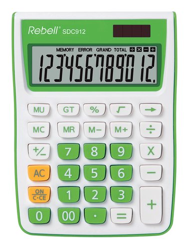 Calculadora Sobremesa Rebell 12 Digitos Sdc-912 Verde Calculadora Sobremesa Rebell 12 Digitos Sdc-912 Verde