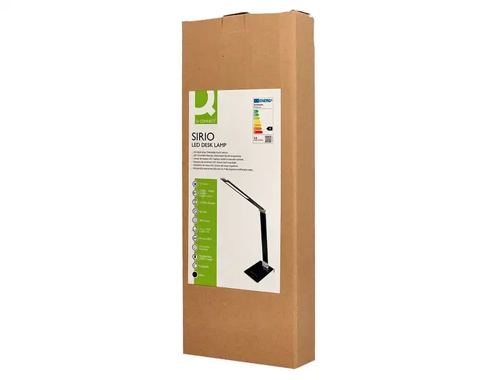 Q-Connect Lámpara de Escritorio Led Sirio 13W 800 Lúmenes USB-C, Articulada, Brillo y Color Ajustable (3 Temperaturas), Color Negro