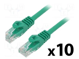 LANBERG Patch cord Cat 6 U/UTP 0,5m verde