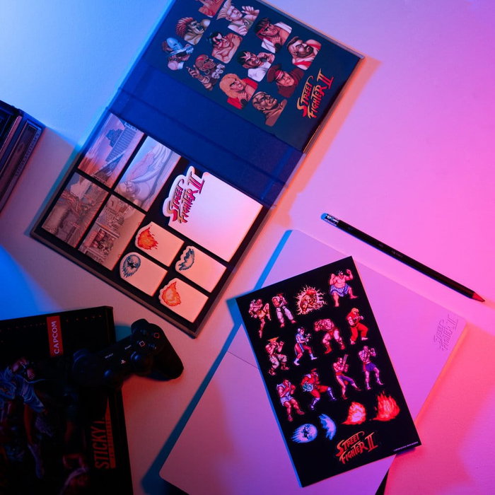 Street Fighter Cuaderno Premium con notas adhesivas y funda A5 Street Fighter Cuaderno Premium con notas adhesivas y funda A5