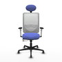 PIQUERAS Y CRESPO Silla de oficina Zulema con mecanismo Sincro/Traslack Azul claro y Blanco