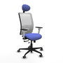 PIQUERAS Y CRESPO Silla de oficina Zulema con mecanismo Sincro/Traslack Azul claro y Blanco