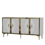 Hanah Home Consola Blanca y Dorada 150x75x32 cm