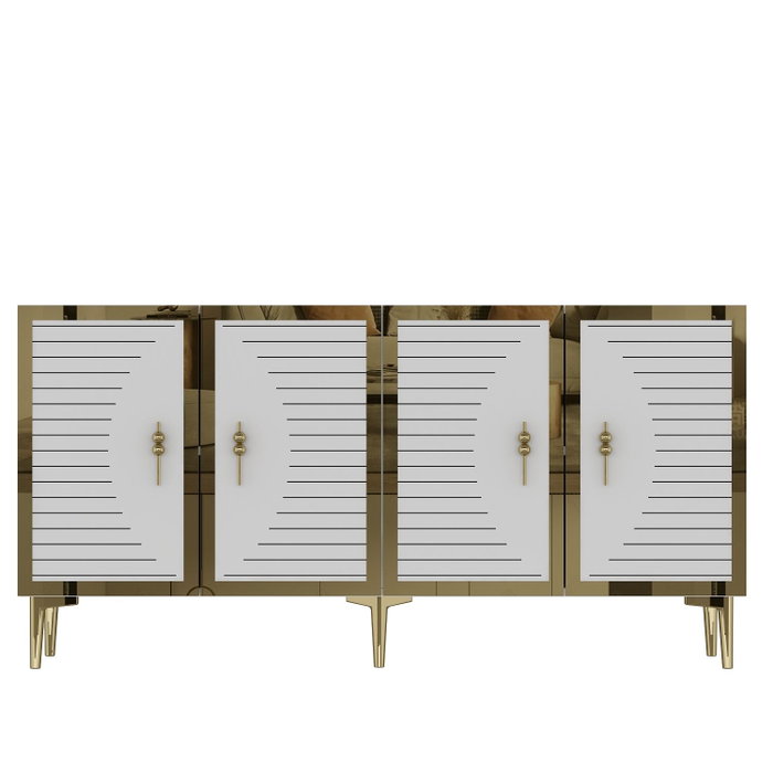 Hanah Home Consola Blanca y Dorada 150x75x32 cm Hanah Home Consola Blanca y Dorada 150x75x32 cm