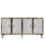 Hanah Home Consola Blanca y Dorada 150x75x32 cm