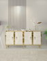 Hanah Home Consola Blanca y Dorada 150x75x32 cm