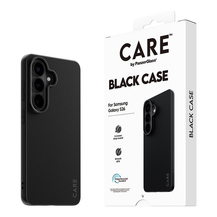 PanzerGlass CARE TPU Case Negro para Samsung Galaxy S26 - Funda Protectora Resistente a Golpes y Rayones
