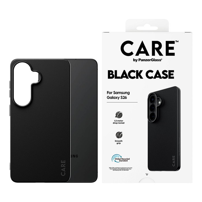 PanzerGlass CARE TPU Case Negro para Samsung Galaxy S26 - Funda Protectora Resistente a Golpes y Rayones