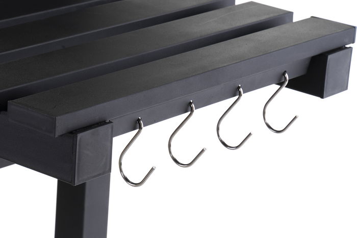 DKD Home Decor Barbacoa de Jardín y Terraza Negra de Acero, Desmontable con Termómetro para Carbón, 60 x 108 x 140 cm