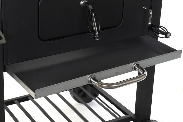 DKD Home Decor Barbacoa de Jardín y Terraza Negra de Acero, Desmontable con Termómetro para Carbón, 60 x 108 x 140 cm