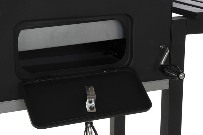 DKD Home Decor Barbacoa de Jardín y Terraza Negra de Acero, Desmontable con Termómetro para Carbón, 60 x 108 x 140 cm