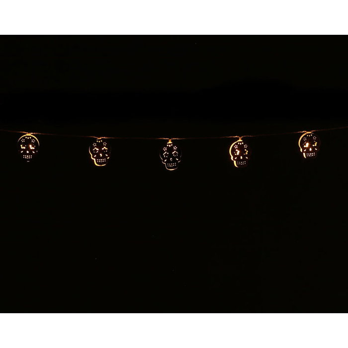 Guirnalda con Luz de Calaveras de Día de los Muertos, Decoración Festiva de 170 cm