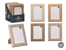 Giftdecor Portafotos Cuerda para Fotos 13x18 cm Surtidos Plástico, Madera y Vidrio Beige, Crema, Marrón, Verde (Set de 24)