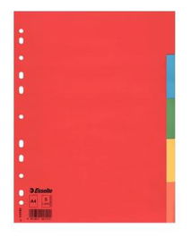 Esselte Separadores de Cartón A4 Multitaladro para 5 Posiciones en Colores