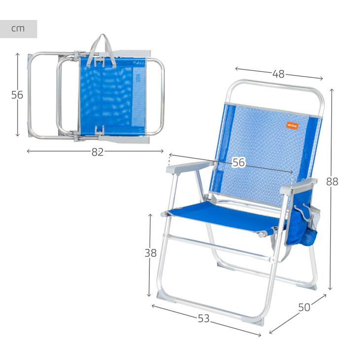 Aktive Beach Silla de playa plegable azul Aktive Beach Silla de playa plegable azul