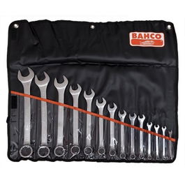 Bahco Juego Llave Combinada 11 Piezas Funda Tela 8, 9, 10, 11, 12, 13, 14, 15, 17, 19, 22