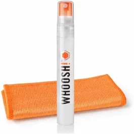 Whoosh WSH001 Kit Limpiador de Pantallas de Bolsillo - Spray 8ml + Paño Microfibra Premium 15x15cm, Elimina Huellas y Suciedad, No Tóxico, para Dispositivos y Gafas