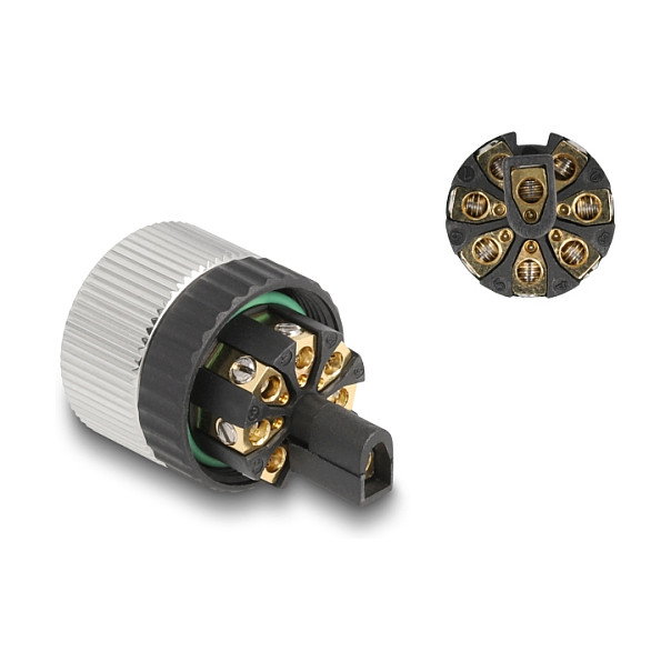 DeLOCK Conector M12 de 8 pines codificado A hembra con montaje por tornillo