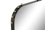 DKD Home Decor Espejo de Hierro y Cristal Negro con Detalles de Bolitas 63x3x123 cm