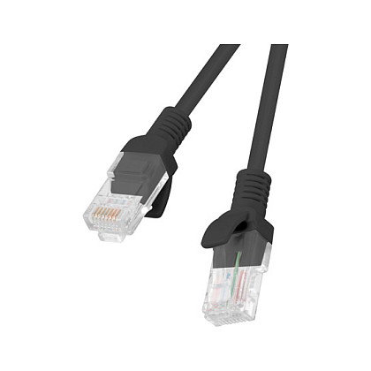 LANBERG Patch Cable RJ45 Cat.5e UTP 0.25m Negro - PCU5-10CC-0025-BK, Certificado Fluke, 100 MHz, CCA, AWG26 LANBERG Patch Cable RJ45 Cat.5e UTP 0.25m Negro - PCU5-10CC-0025-BK, Certificado Fluke, 100 MHz, CCA, AWG26