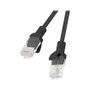 LANBERG Patch Cable RJ45 Cat.5e UTP 0.25m Negro - PCU5-10CC-0025-BK, Certificado Fluke, 100 MHz, CCA, AWG26