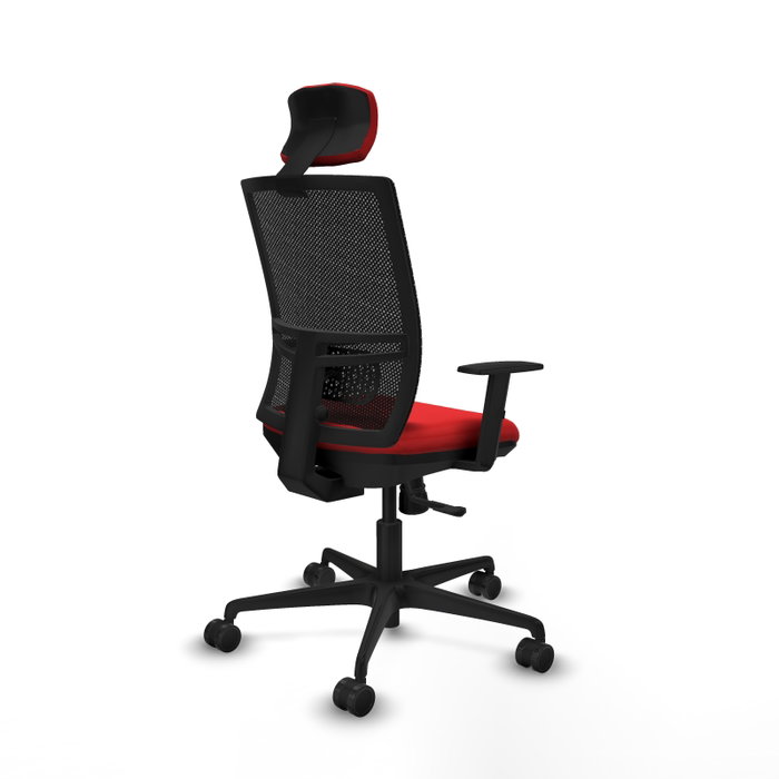 PIQUERAS Y CRESPO Silla de oficina Yunquera con mecanismo Sincro, Rojo y Negro